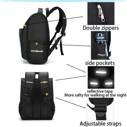 School Backpack With Multi Compartment ,Large Cartoon Fortnite School Bags For Boys & Girls,Durable Child Backpack For Aged 5-10