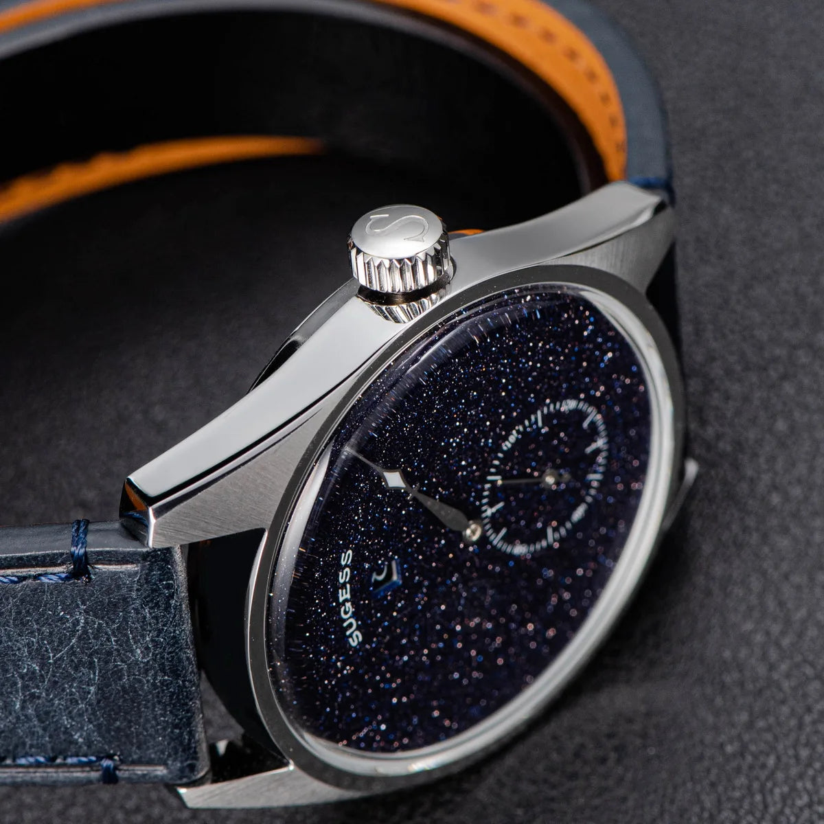 Sugess Mens Watch Automatic ST1721 Movement Aventurine Mechanical Wristwatches Hardlex Glass Fashion Simple Business Clock S451