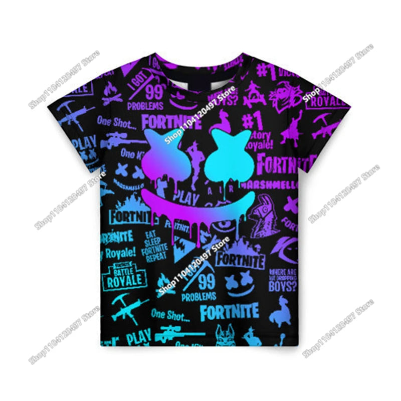 Children's Summer T Shirt Battle Royale Fortnite Hero Victory 3d T-shirt Tees Boys Girls Baby Clothes