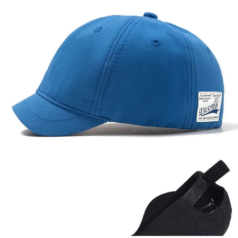 Big Head Hat Back Closed 5cm Short Brim Baseball Cap for Men Mesh Fitted Caps Stretchy Full Closed Caps 56-60cm 61-65cm