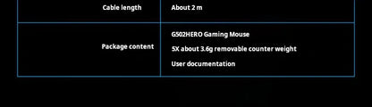 Logitech G502 HERO vysoce výkonná drátová herní myš, senzor HERO 25K, 25,600 DPI, RGB, nastavitelné závaží, 11 tlačítek, myš pro PC/Mac