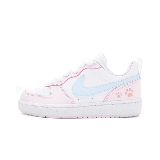 Custom Sneakers Nike Court Borough Sweet Cat Paw Fresh Girly Style Cute & Playful Low-Top Women's Skateboarding Sneakers