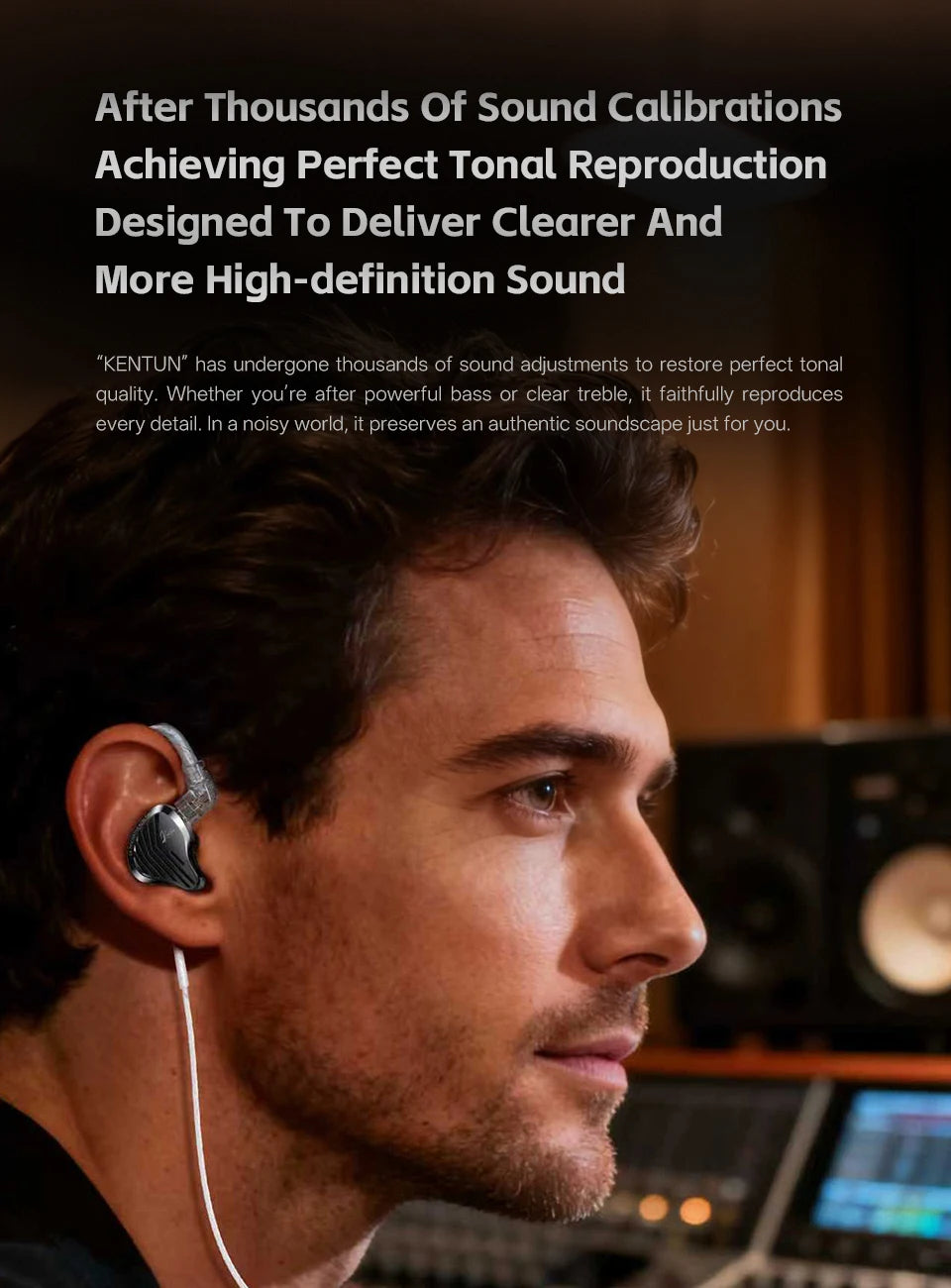 GK KUNTEN Earphones New Generation Dynamic Driver Unite Headests Hifi Music Earbuds DJ Headphones