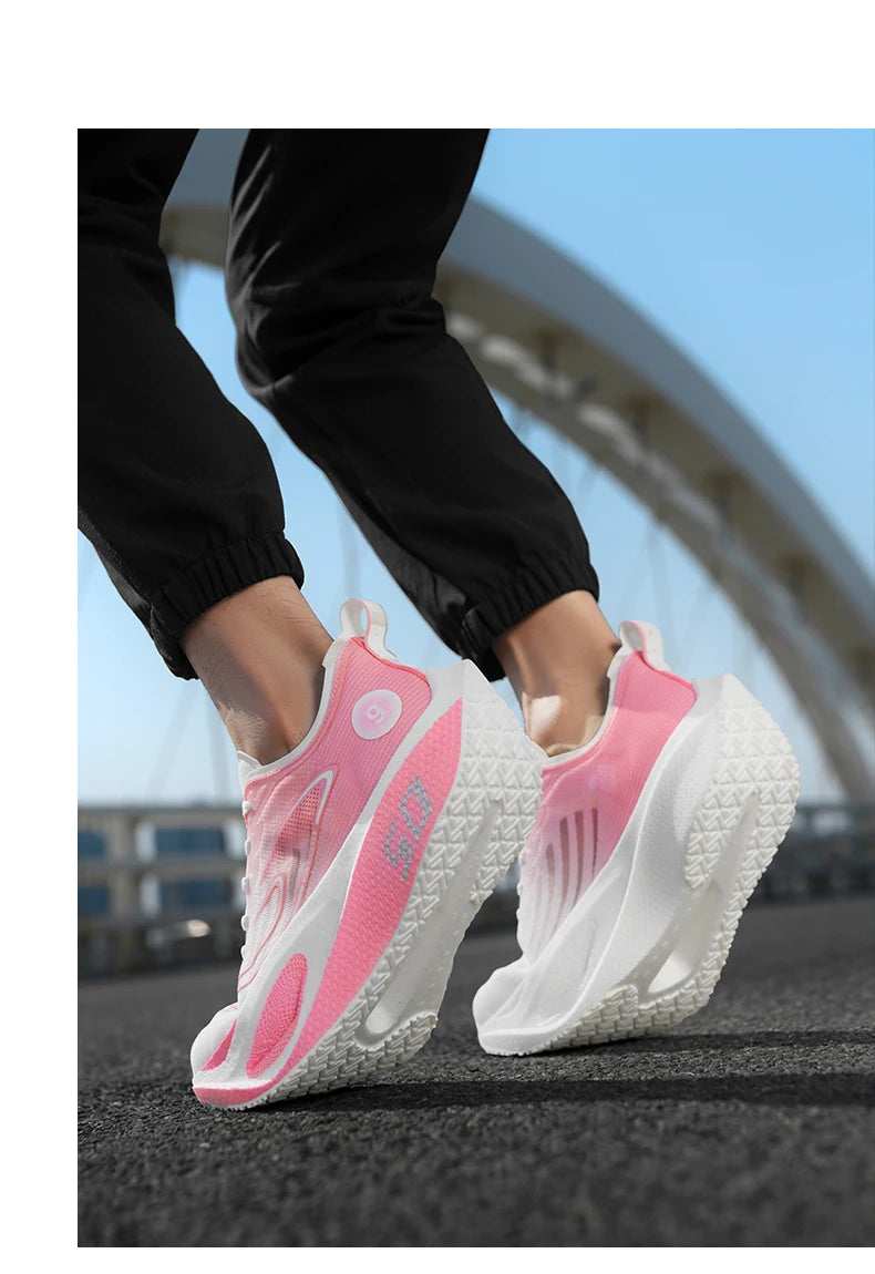 Unisex 2025 Full Carbon Plate Running Shoes Professional Marathon Racing Lightweight Bounce Cushion Breathable Sports Sneakers