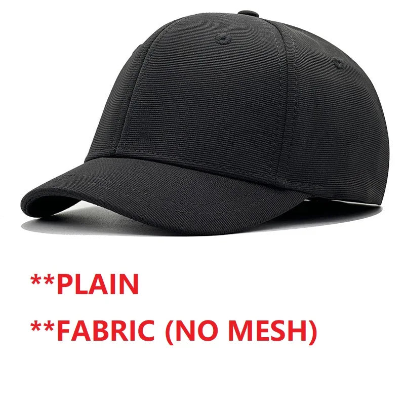Big Head Hat Back Closed 5cm Short Brim Baseball Cap for Men Mesh Fitted Caps Stretchy Full Closed Caps 56-60cm 61-65cm