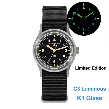 Militado ML14 Limited Edition Quartz Watch VH31 Sweep Second Quartz Movement Watch Sapphire Crystal BGW9 C3 Luminous Men's Watch