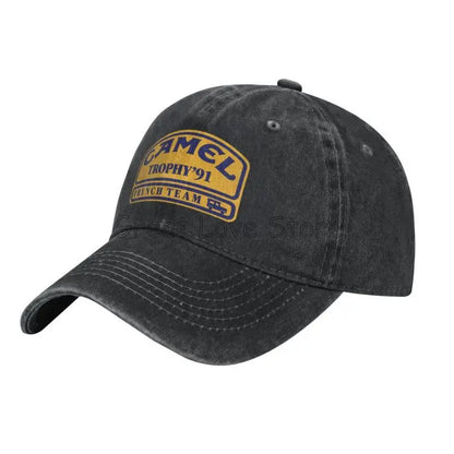 Camel Trophy 91 Cowboyhatt Retro Justerbar Tvättad bomull Golfhatt Sommar Vintage Solskydd Basebollkepsar