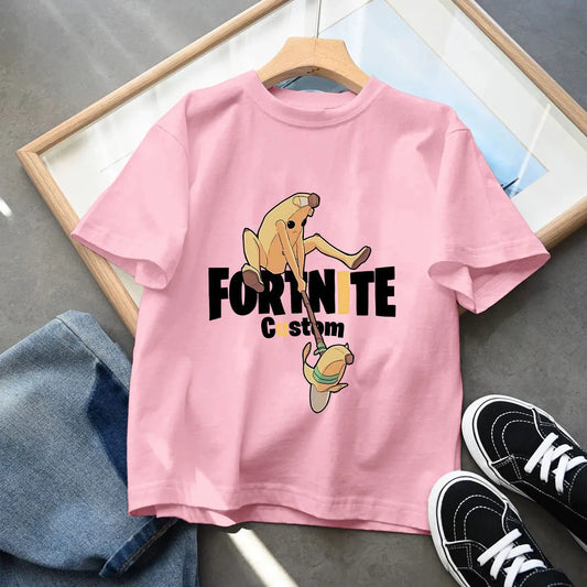 Σειρά Fortnites Καλοκαιρινά Παιδικά Ρούχα — Μπλουζάκι Αγόρια Κορίτσια με Σχέδιο Cartoon, Κοντομάνικη Παιδική Μπλούζα, Διασκεδαστικό Δώρο Γενεθλίων για Fans Gaming