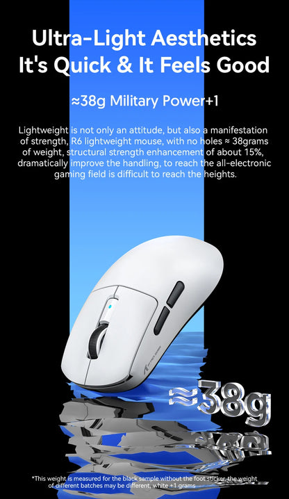 ATTACK SHARK R6 PAW3950MAX Wireless Gaming Mouse, 8Khz Polling, Ultralight 39g, Nordic 52840 MCU,  Omron Optical Microswitches