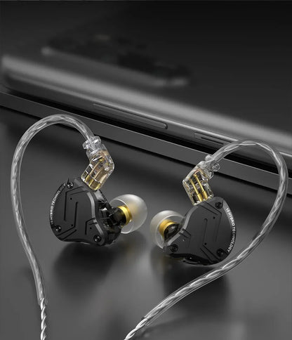 KZ ZS10 Pro X HiFi Hybrid Driver Earphones Wired In-Ear Monitor Headphones with Metal Shell, Bass Earbuds, Detachable Cable & Microphone
