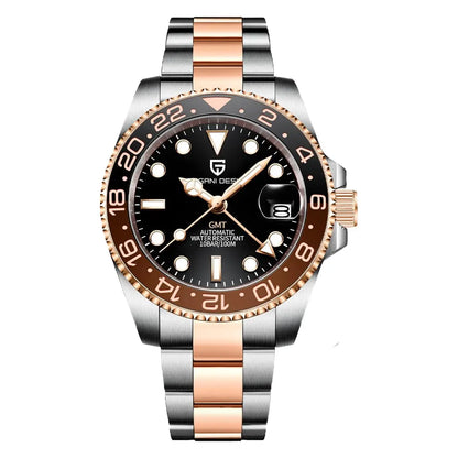 Montre automatique PAGANI DESIGN GMT 1662, montre-bracelet pour homme de 40 mm, étanche jusqu'à 100 m, montres-bracelets mécaniques pour homme Cloc
