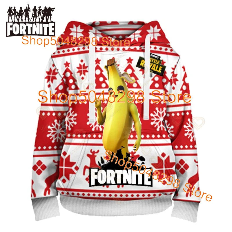 Fortnite Hoodies Pullover Sweatshirt Victory Royale 3D Hoodies Streetwear Hooded Clothes Tops for Kids Birthday Gifts