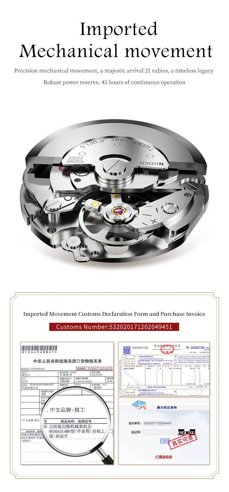 JSDUN 8995 Women Watch Mechanical Watch Waterproof Week Date Ladies Watch High Quality Luxury Original Tungsten Steel Clock