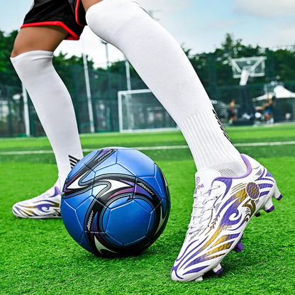 Scarpe da calcio originali da uomo, scarpe da allenamento, scarpe da calcio per bambini antiscivolo da esterno con tacchetti lunghi, scarpe da futsal da uomo, taglie 32-45