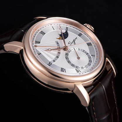 Sugess Moonphase Men's Watch Automatic Mechanical Watches for Tianjin Movement Sapphire Glass Water Resistant Wristwatches New