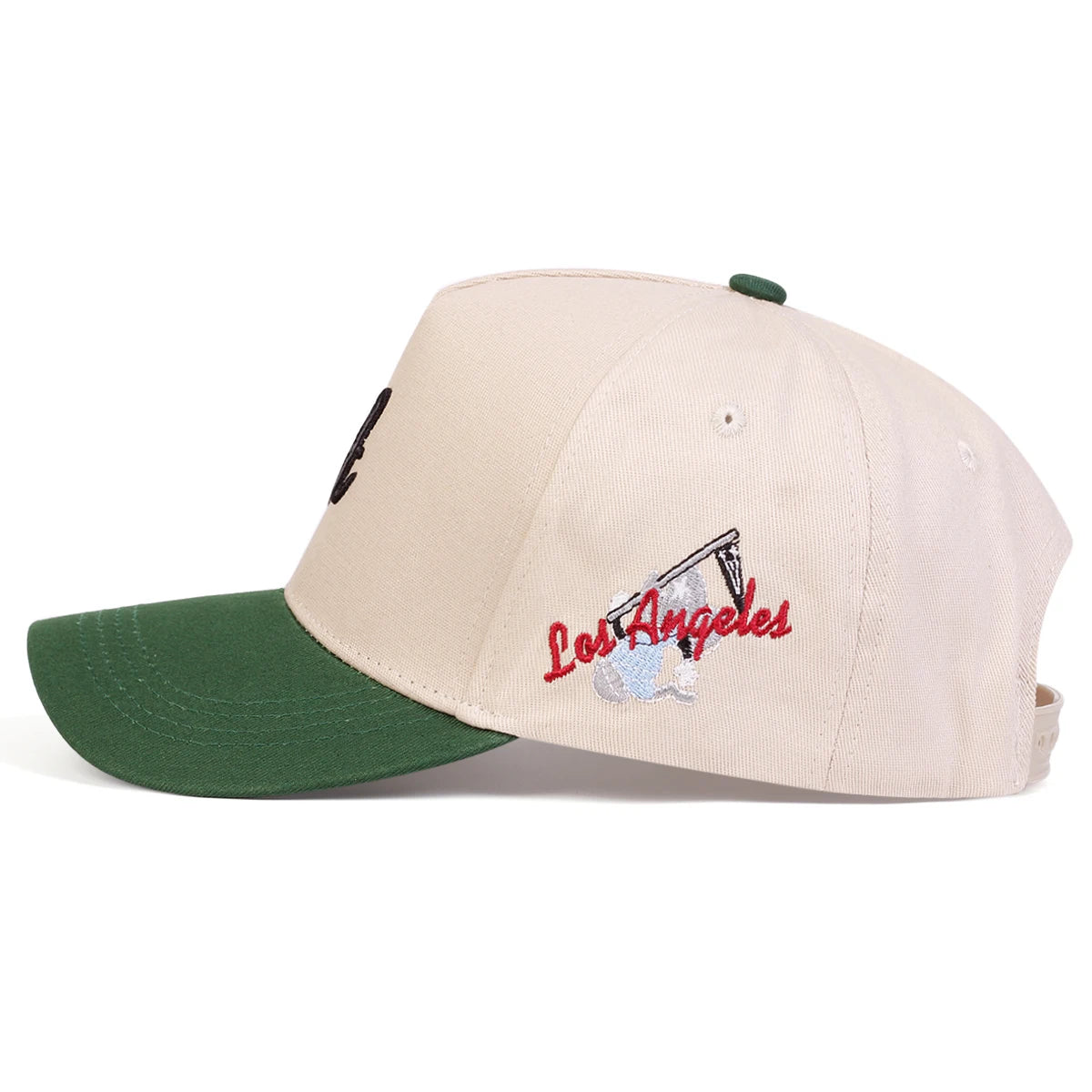 Casquettes de baseball unisexes avec broderie « A Letter Side Los Angeles » – Printemps-automne – Chapeaux décontractés ajustables pour l'extérieur – Chapeau anti-UV – Casquette de sport