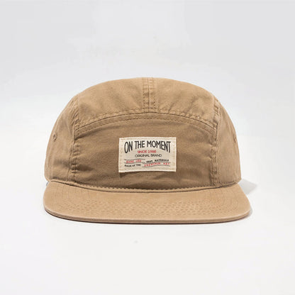 ON THE MOMENT Cotton 5 Panel Baseball Cap Snapback Caps Bone Gorras Hombre Originales Hip Hop Hats For Men Women Adjustable