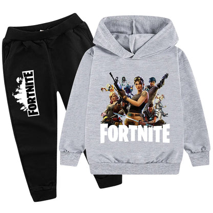 Novo 2026 otroško oblačilo za prosti čas s potiskom igre Fortnite, risanega sloga, z dolgimi rokavi, za jesen/zimo, nov komplet za najstnike