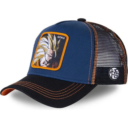 Dragon Ball Son Goku-Kappe, Sommer-Reisekappe mit Schirm, Herren-Kappe mit Stickerei, Hip-Hop-Mesh-Kappe, Sonnenvisier, Baseballkappe, Outdoor-Sport