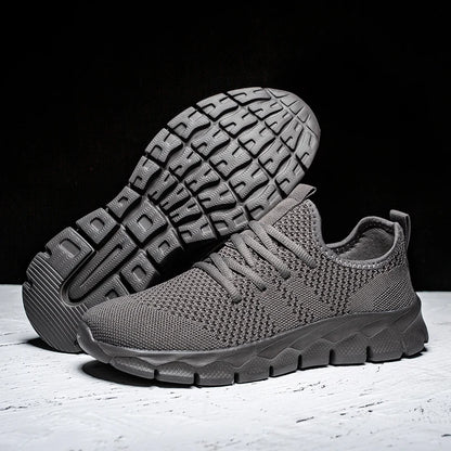 Men's shoes Four Seasons new plus size Flying weaving Lightweight Breathable Casual Sports Shoes Soft Sole Outdoor Running Shoes
