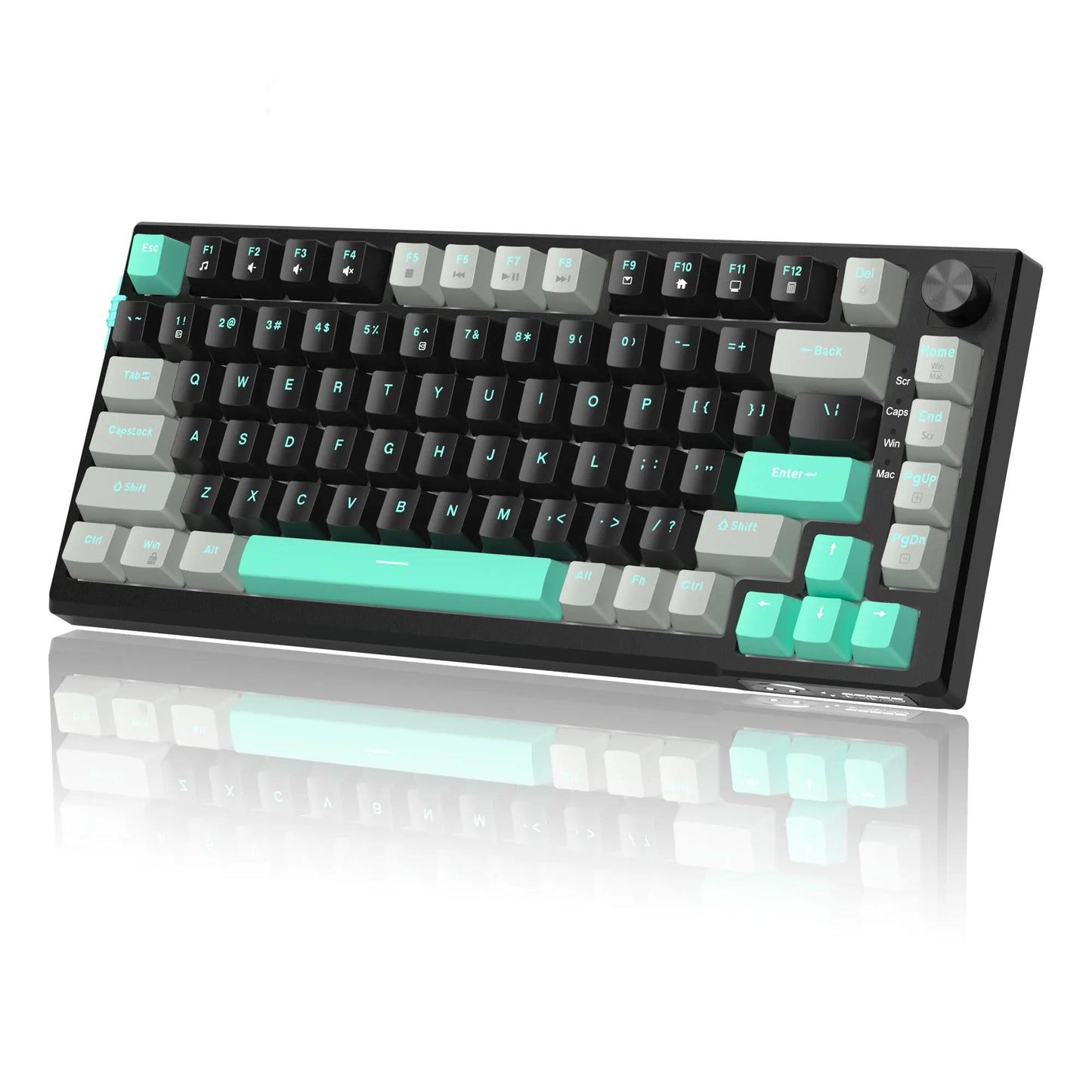 MageGee SKY81 75% Mechanical Gaming Keyboard, RGB Gasket Hot Swappable Wired Custom Creamy Sound Dampening Keyboard with Knob
