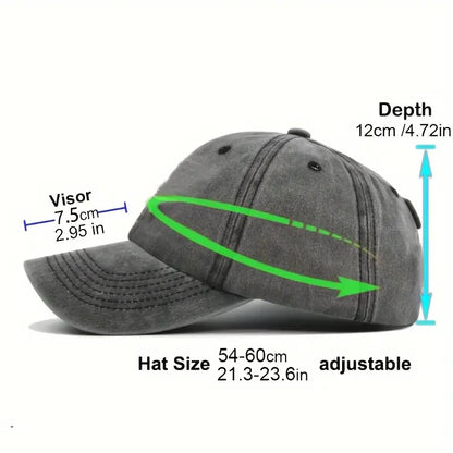 FOCUS Baseballkappe aus gewaschener Baumwolle mit Aufdruck, verstellbar, im klassischen Stil, Sport-Duckbill-Kappe für Damen und Herren