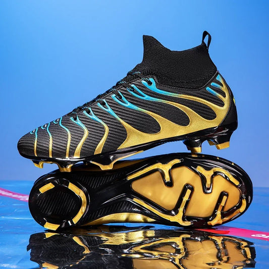 Men's Soccer Shoes Sport FG/TF Outdoor Football Boots Training Boys Match Non-Slip Long Spikes Cleats Indoor Futsal Comfortable