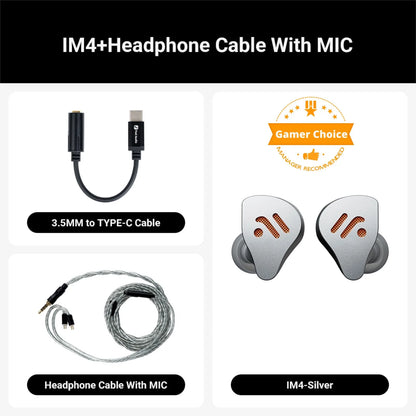 Fosi Audio IM4 HiFi Wired Earphones Open-Back Dynamic Driver IEM Headphones for Music Monitoring, Gaming & Professional Audio