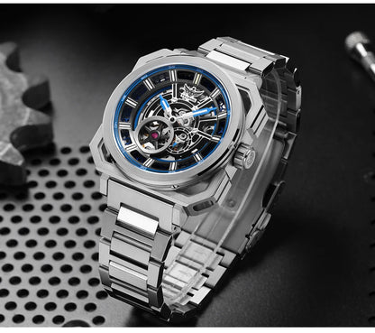 Yelang V1216 Men Watch Luxury Brand Watch 42mm Hollow Dial Japan MIYOTA 8N40 Automatic Movement 100M Waterproof Watch Luminous