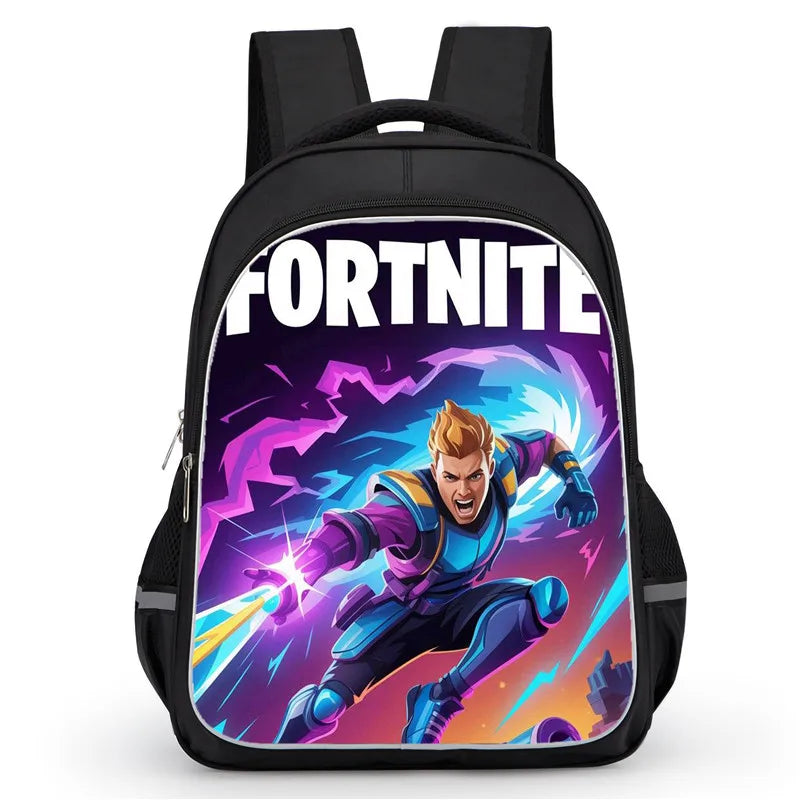 16 Inch Fortnite Cartoon Backpack Unisex for Boys Girls with Dual Zippers Large capacity lightweight student backpack