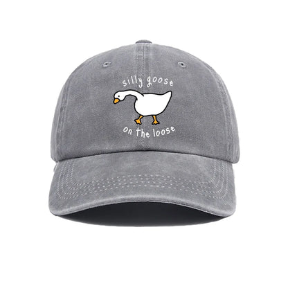 Big Goose Printed Baseball Hat for Men and Women, Small Fresh Soft Top Duck Tongue Hat, Sunshade Hat, Outdoor Sunscreen