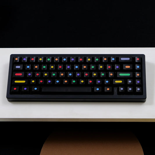 Aifei GMK Dots Keycaps 122 Keys Fog Translucent ABS Double Shot Cherry Black White for Mechanical Keyboard Mad 60he 68he Game PC