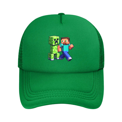 Unisex Creepers mob sticker Trucker Cap Mesh Baseball Cap Snapback Caps Hats Sun Hats Breathable Golf Hats Summer