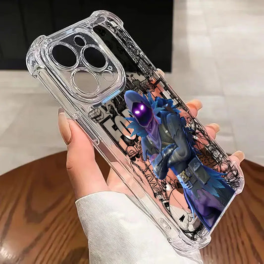 Θήκη κινητού Fortnite για iPhone 17 16e 16 15 14 13 12 11 Mini Air Pro Max X XR XSMax 7 8 Plus, αντιπτωτική διάφανη προστατευτική θήκη