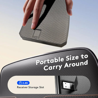 Ergonomic Foldable Bluetooth Keyboard, Split Compact Portable Keyboard for Business Travel, Folding Rechargeable Wireless Keyboard