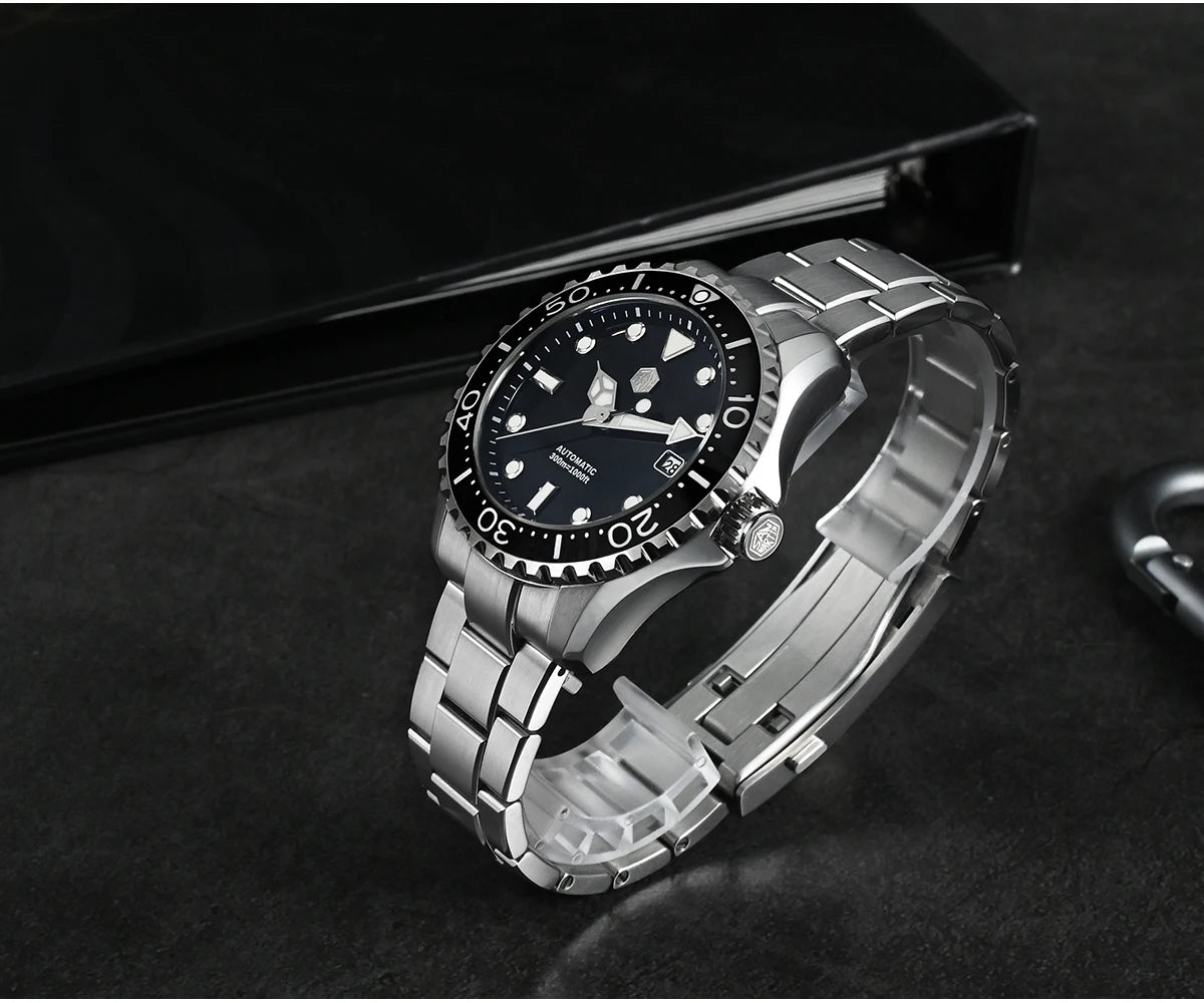 San Martin New 40-44mm Luxury Men's Diver Watch, Classic High Quality NH35 YN55 Automatic Mechanical, Sapphire, BGW-X1, 20Bar