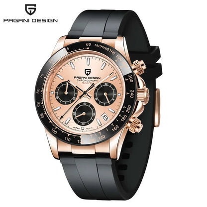 PAGANI DESIGN V2 40MM Relógio masculino de quartzo com mostrador meteorito, safira, cronógrafo retro, impermeável para homem