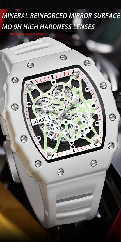TOP Hot Selling Men Watch Fashion Brand ONOLA Quartz Silicone Tape Watches men Clock
