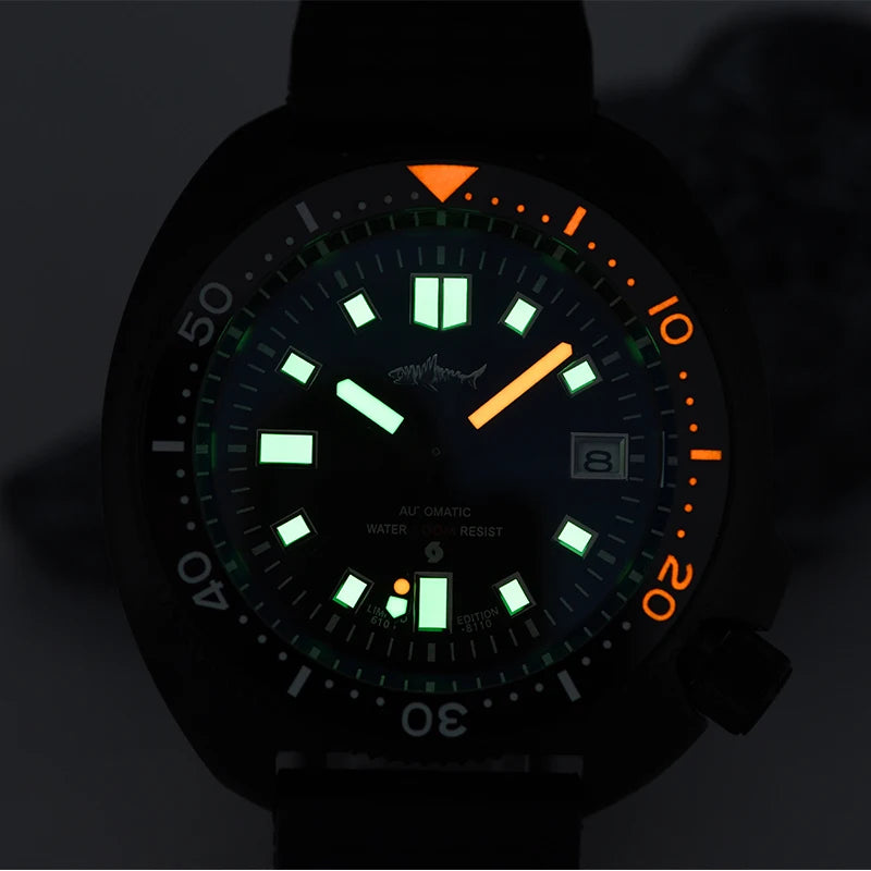 Relógio de Homem Heimdallr 44mm PVD 6105 Diver, Movimento Automático Japonês NH35, Impermeável 200M, Luneta em Cerâmica