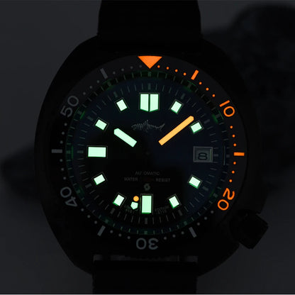 Relógio de Homem Heimdallr 44mm PVD 6105 Diver, Movimento Automático Japonês NH35, Impermeável 200M, Luneta em Cerâmica