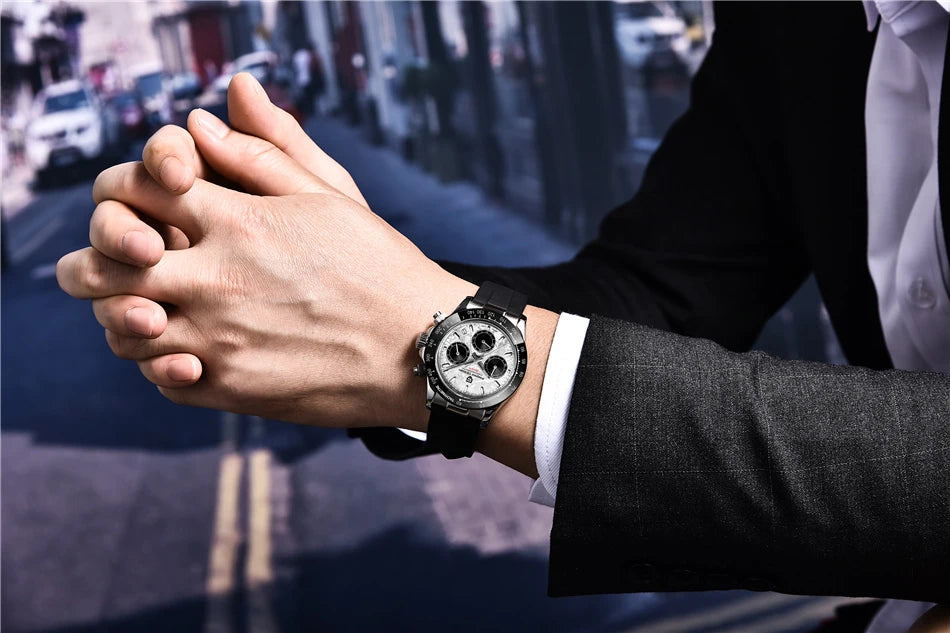 PAGANI DESIGN V2 40MM Relógio masculino de quartzo com mostrador meteorito, safira, cronógrafo retro, impermeável para homem