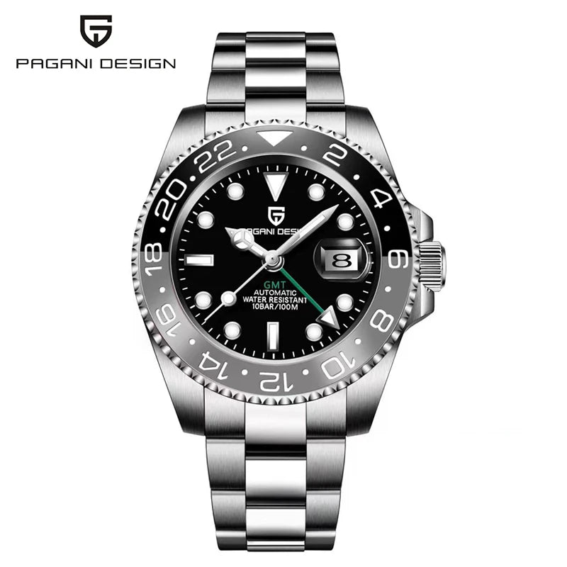 Montre automatique PAGANI DESIGN GMT 1662, montre-bracelet pour homme de 40 mm, étanche jusqu'à 100 m, montres-bracelets mécaniques pour homme Cloc