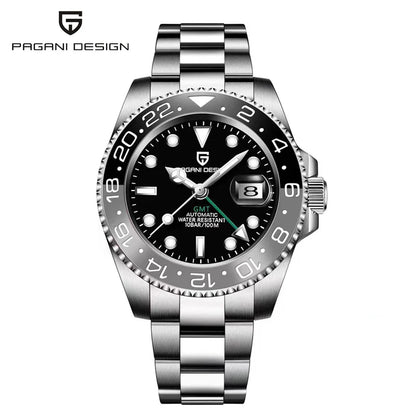 Montre automatique PAGANI DESIGN GMT 1662, montre-bracelet pour homme de 40 mm, étanche jusqu'à 100 m, montres-bracelets mécaniques pour homme Cloc