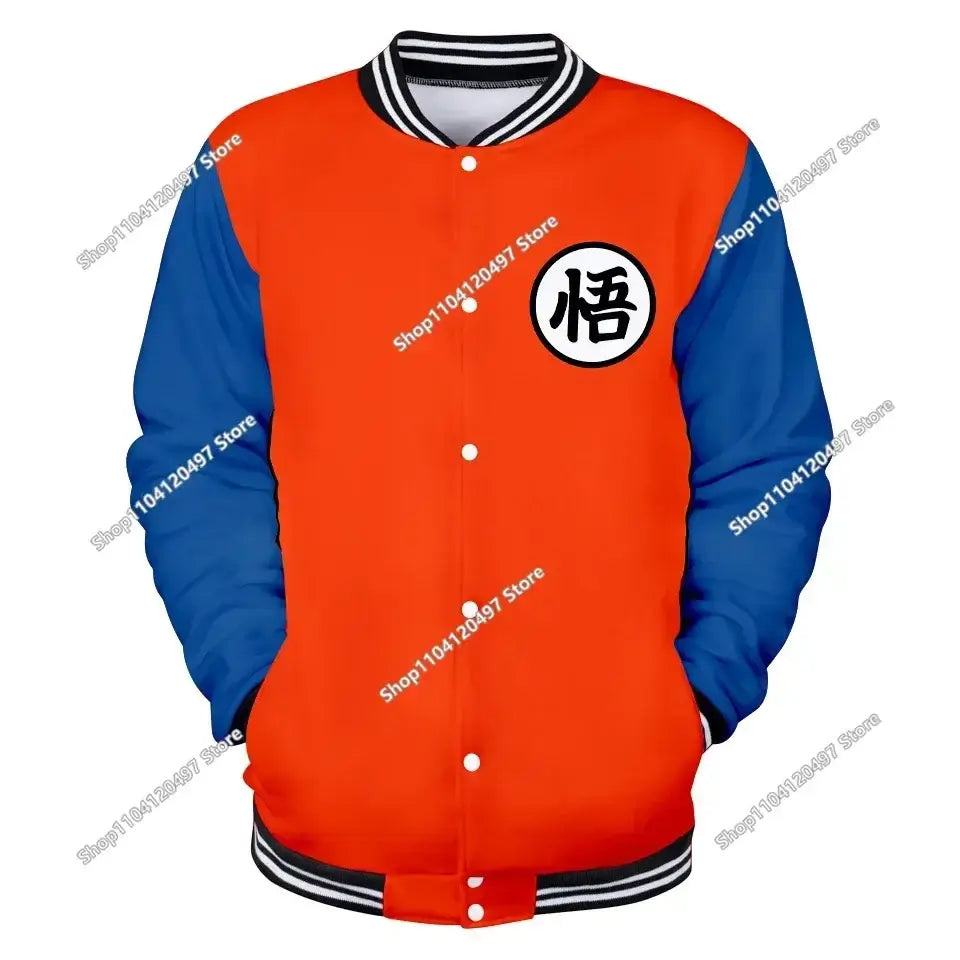Dragon Ball Goku Kanji Symbol Men Zipper Hoodie Cartoon Japan Anime Women Sweatshirt 2025 New Fashion Children Jackets Coat, produit gaming premium Fraquane, équipement gamer