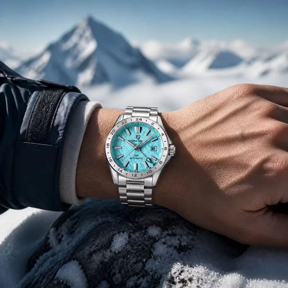 Pagani Design Men's Luxury GMT Automatic Watch Stainless Steel Case Sapphire Glass 100m Waterproof Mechanical Business Watch