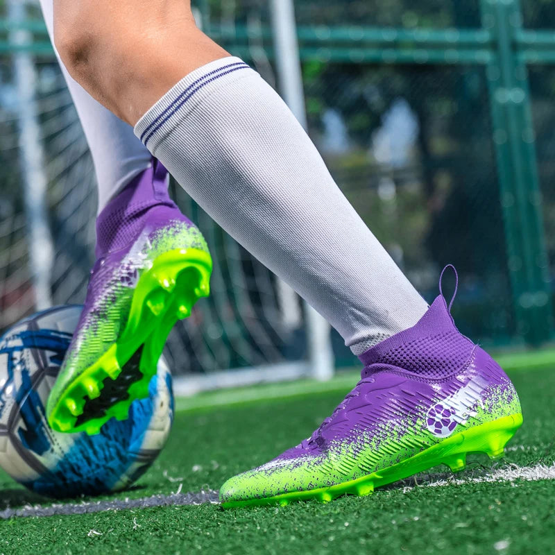 Muške i ženske nogometne kopačke visokog profila, neklizajuće nogometne tenisice, prozračne tenisice za futsal trening, gležnjače za nogomet na vanjskoj travi