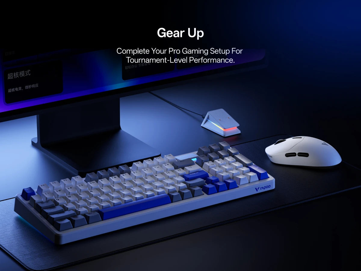 Rapoo VT2 MAX Wireless E-sports Gaming Mouse with 8K Polling Rate Optical Sensor Ergonomic Design 53g Lightweight for PC Laptop