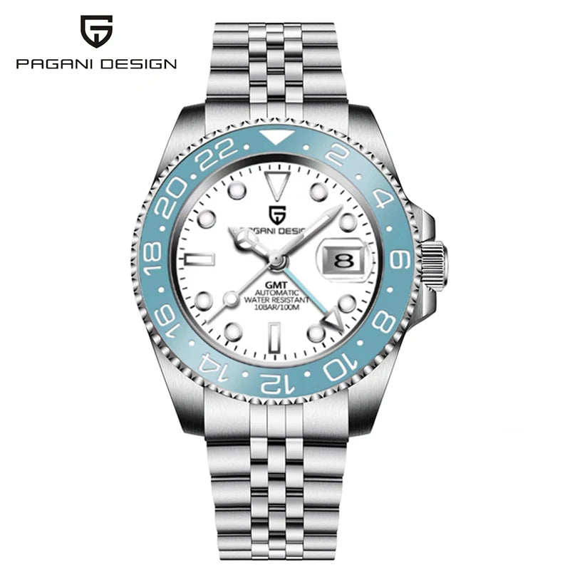 Montre automatique PAGANI DESIGN GMT 1662, montre-bracelet pour homme de 40 mm, étanche jusqu'à 100 m, montres-bracelets mécaniques pour homme Cloc