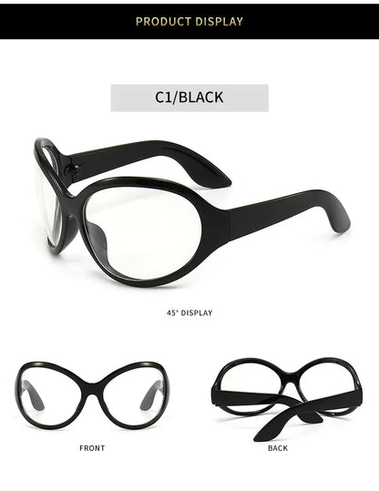 2026 Oversized Oval Sunglasses Goggle Women Men Luxury Brand Designer Sun Glasses Female Big Frame Y2K Eyeglasses De Sol Oculo