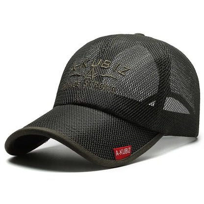 Chapéus de Verão para Homem e Mulher, Bonés de Basebol em Malha, Pala Bordada de Moda, Chapéu de Exterior com Letras Bordadas e Proteção Solar